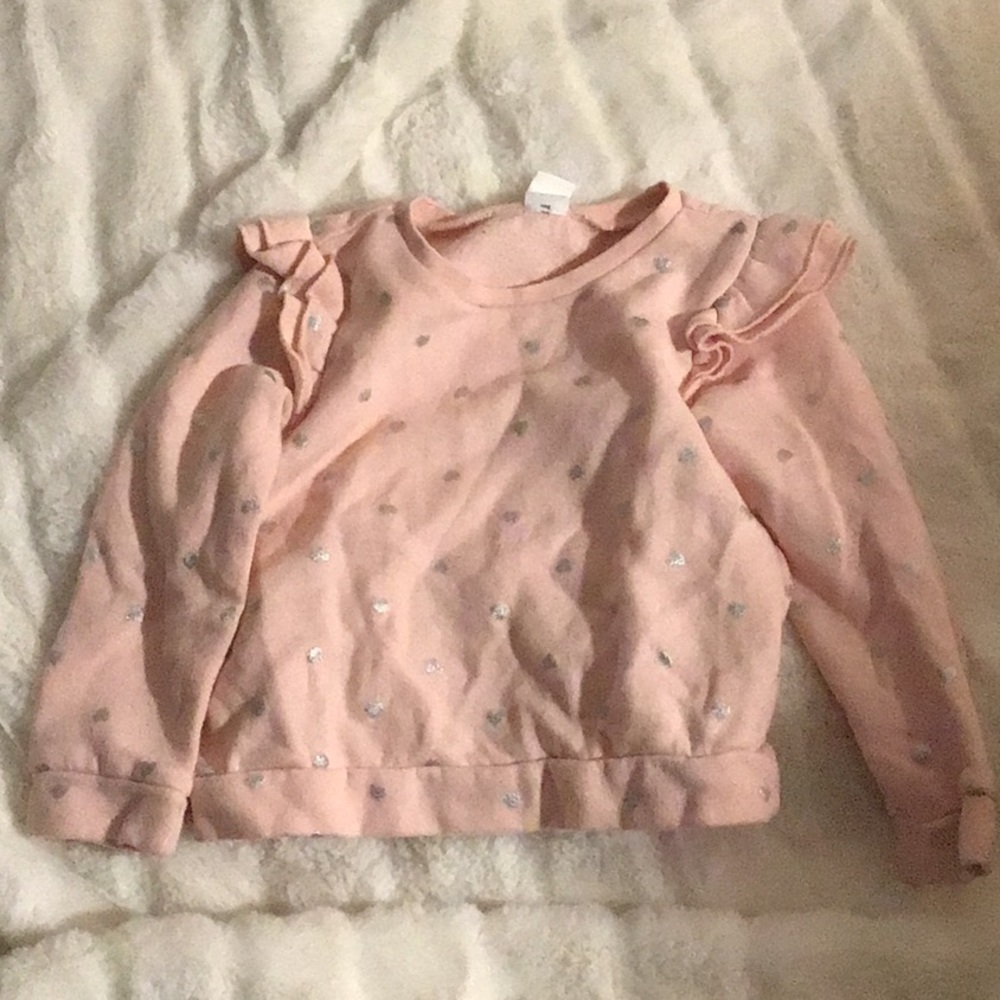 girls pink long sleeve heart shirt
